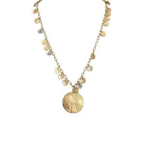 NEW TAT2 DESIGNS women's apollonia & coin necklace in gold